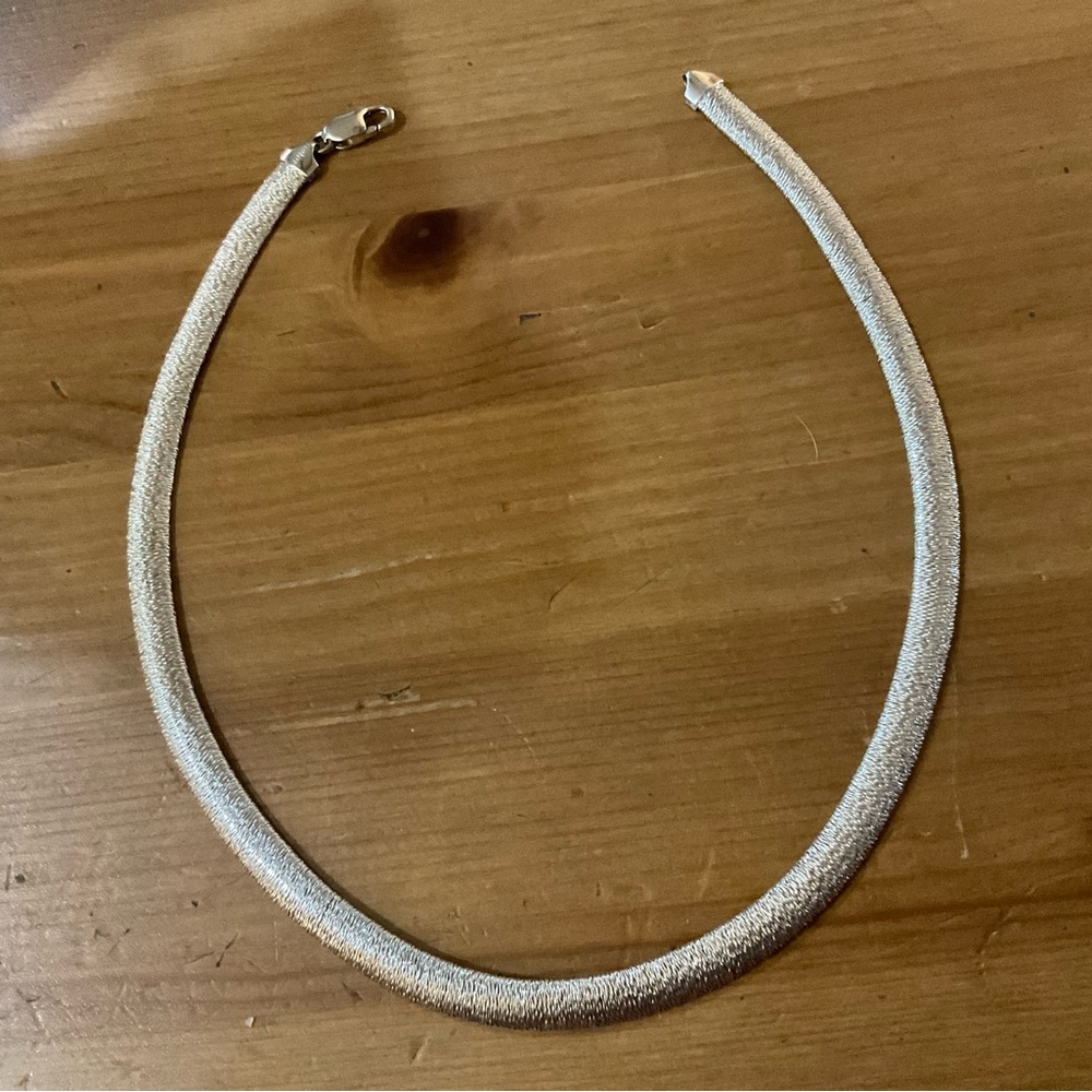 Milor Italy: 925 silver pure omega collar/chocker about 18’ inches flat necklace